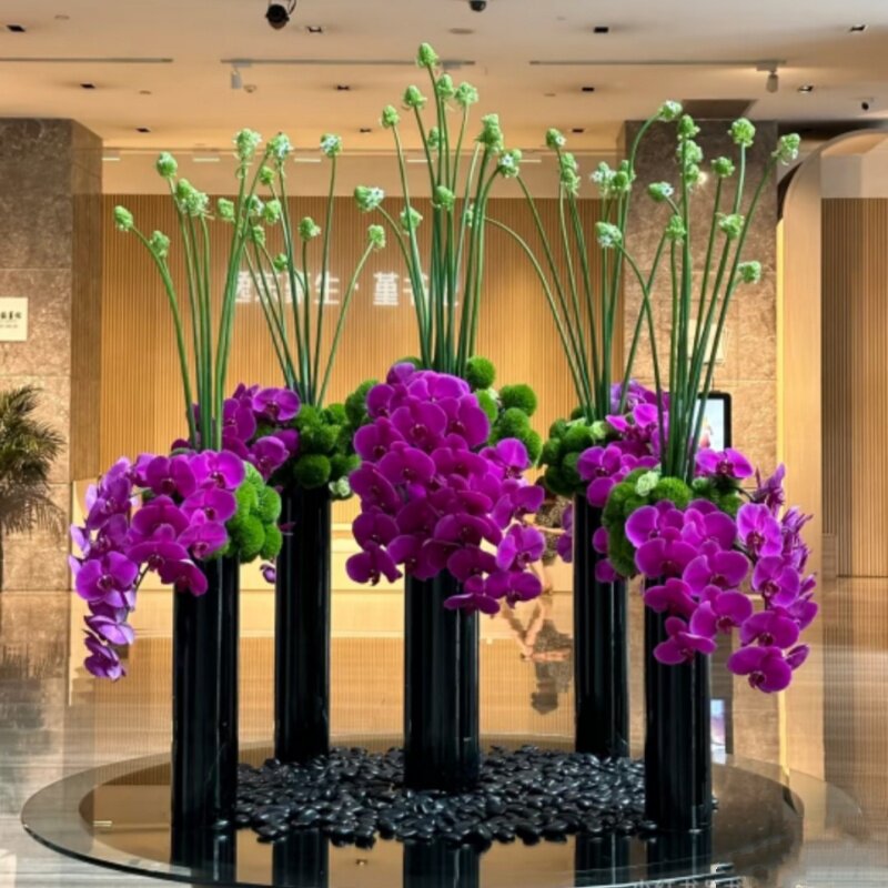 成都仿真花艺设计酒店大堂摆件