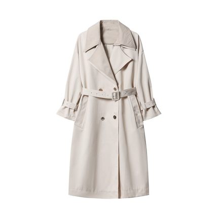 idole奕多英伦风双排扣长款风衣女春秋季新款过膝高级感外套通勤