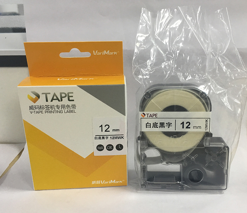 tape威码标签机色带白底12mmwk