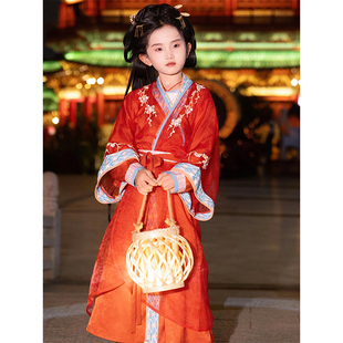 小女孩中国风裙子 古风战国袍新款 中秋儿童汉服秋款 女童清冷风光袖