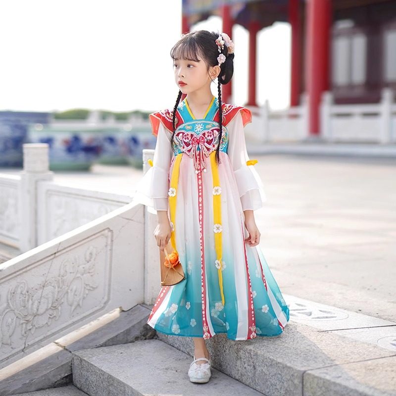 中秋儿童汉服女童新款中国风超仙古代唐装女孩襦裙上台表演演出服,童装/婴儿装/亲子装,汉服,淘宝优惠券,粉丝福利购,淘宝优惠卷