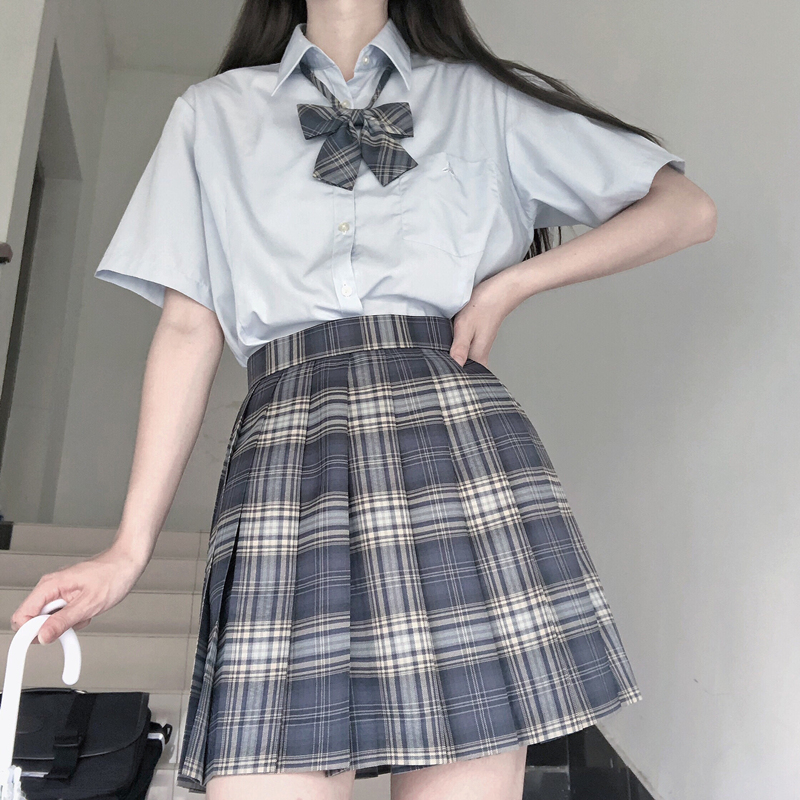 制服晒海原创格子正统