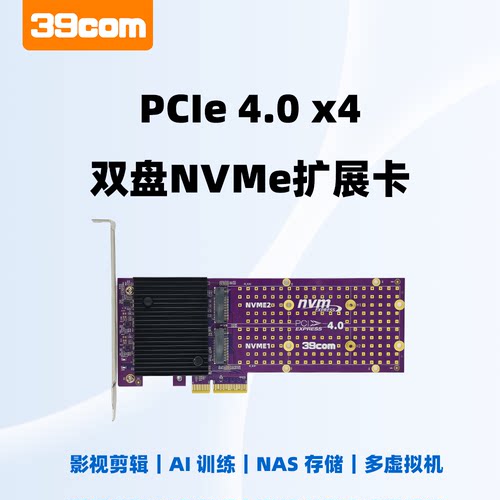 双盘NVMe影视剪辑NAS存储扩展卡