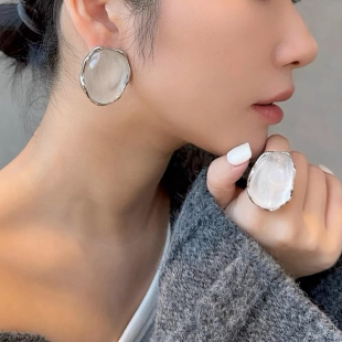 明星同款塞蒂娜之泉耳钉可调节戒指女小众高级感气质夸张耳环耳饰