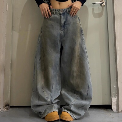2025新款美式复古弯刀牛仔裤