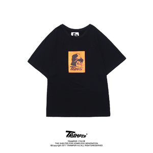 TRAMPER  黑色BOX LOGO短袖印花T恤 Tee 包邮促销优惠