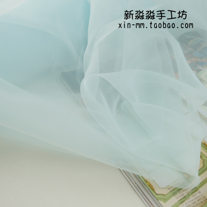 服装DIY布料加密中硬薄荷蓝欧根玻璃纱面料 婚纱礼服透明薄柯根纱,居家布艺,海绵垫/布料/面料/手工diy,淘宝优惠券,粉丝福利购,淘宝优惠卷