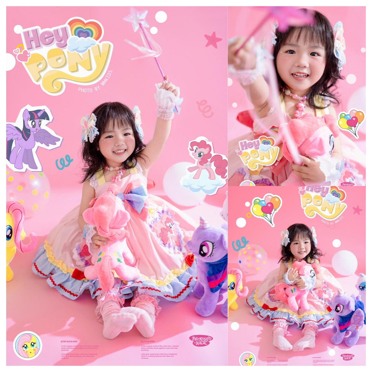 儿童摄影服装公主裙秋季小马宝莉裙儿童套装生日礼服公主裙洛丽塔