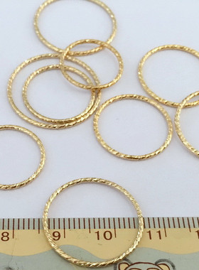 14k包金戒指闭口圆环美国时尚