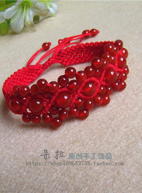 红玛瑙民族风包邮手工编制