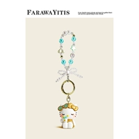 Подлинная кошка kt-[золотая сидячая поза] (серия цепочек из бисера)