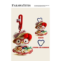 Оригинальная модель кошачьих очков kt — [соломенная шляпа, юбка-пузырь с яблоком] (красный ремешок + пряжка)