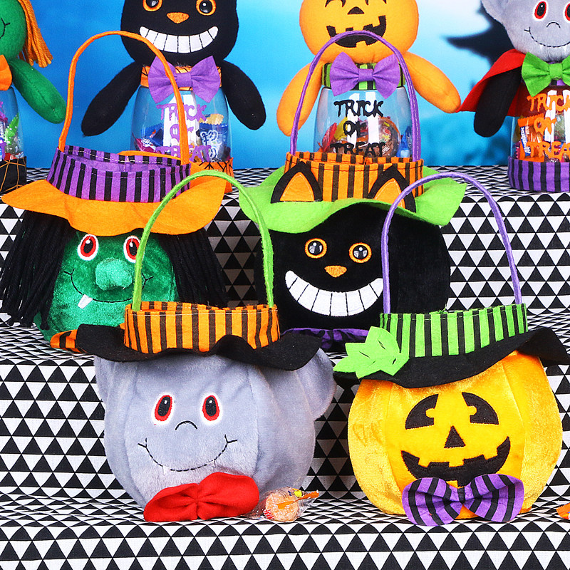 万圣节手提袋道具布袋糖果袋糖果罐南瓜袋讨糖袋糖果小袋子南瓜