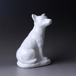 新品陶瓷生肖白狗摆件工艺品家居装饰品乔迁瓷器礼品12生肖狗包邮