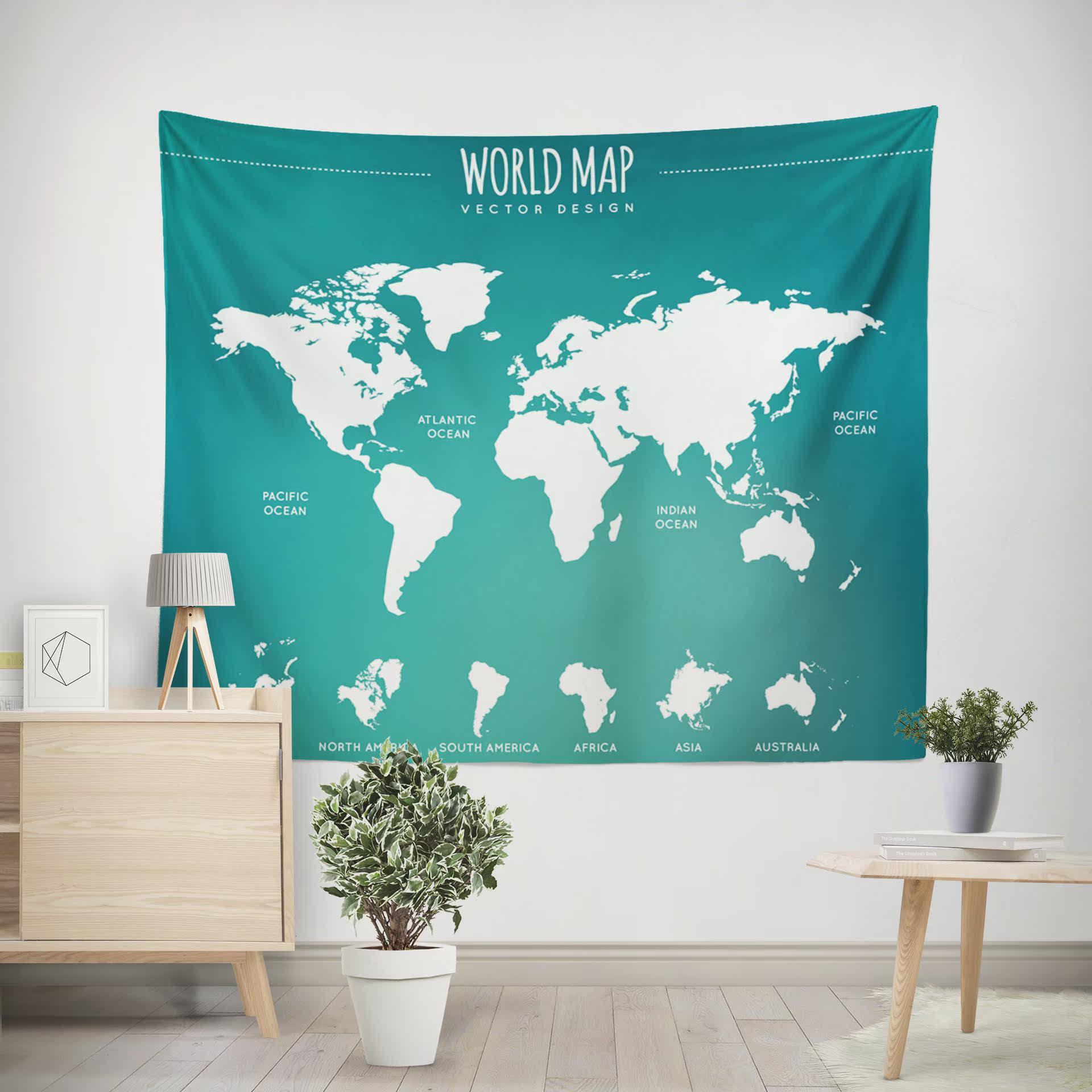 Factory goods home decoration world map printing tapestry在類目 居家布藝, 掛毯/壁毯中 - 來自Buy2taobao.com提供專業的淘寶代購服務