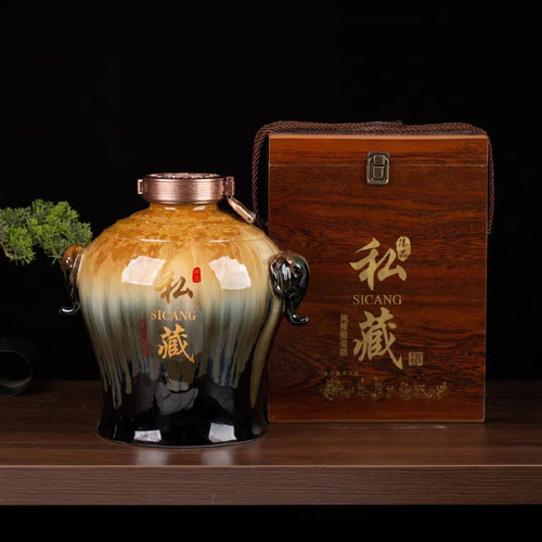 景德镇陶瓷双耳酒坛仿古白酒壶5斤10斤装家用密封空酒瓶酒罐新款