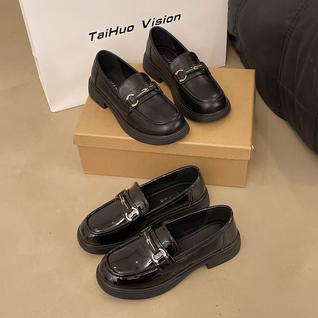 英伦低跟软底乐福鞋单鞋复古