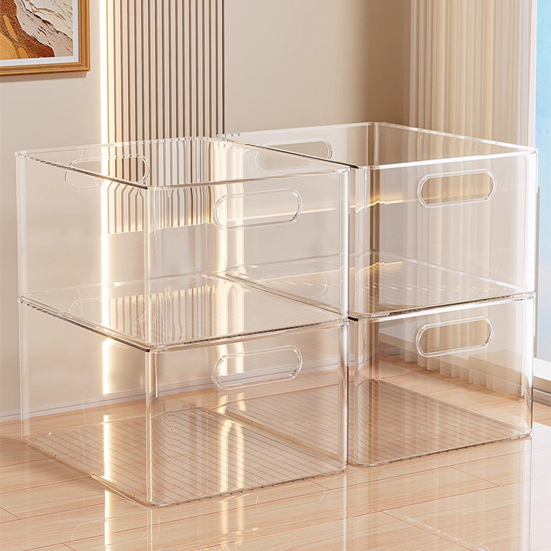 桌面收纳盒整理杂物零食窄长置物筐透明橱柜亚克力长方形储物盒子,收纳整理,桌面收纳盒,淘宝优惠券,粉丝福利购,淘宝优惠卷