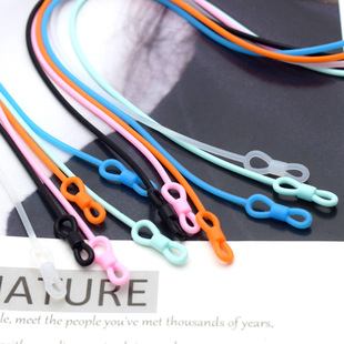 硅胶眼镜绳止滑套款 挂绳硅胶男女糖果色简约眼镜绳伸缩弹力眼镜绳