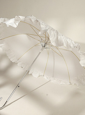 浮羽洋伞欧式复古伞摄影拍照拱形公主伞直杆宫廷风蕾丝长柄弯柄伞