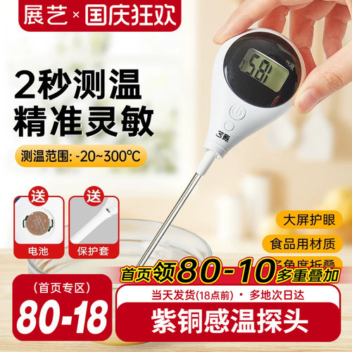 展艺探针温度计高精度厨房耐高温