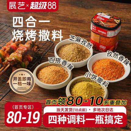 展艺四合一烧烤撒料家庭调味料家用孜然辣椒烤肉蘸料牛羊肉串撒料