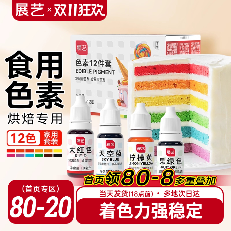 展艺可食用色素圣诞儿童实验蛋糕