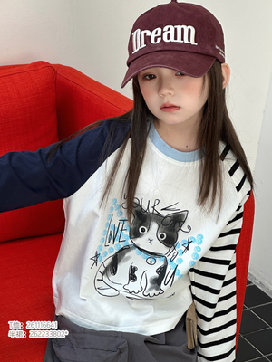 专柜正品 2026春季新款女童韩版休闲长袖T恤16641