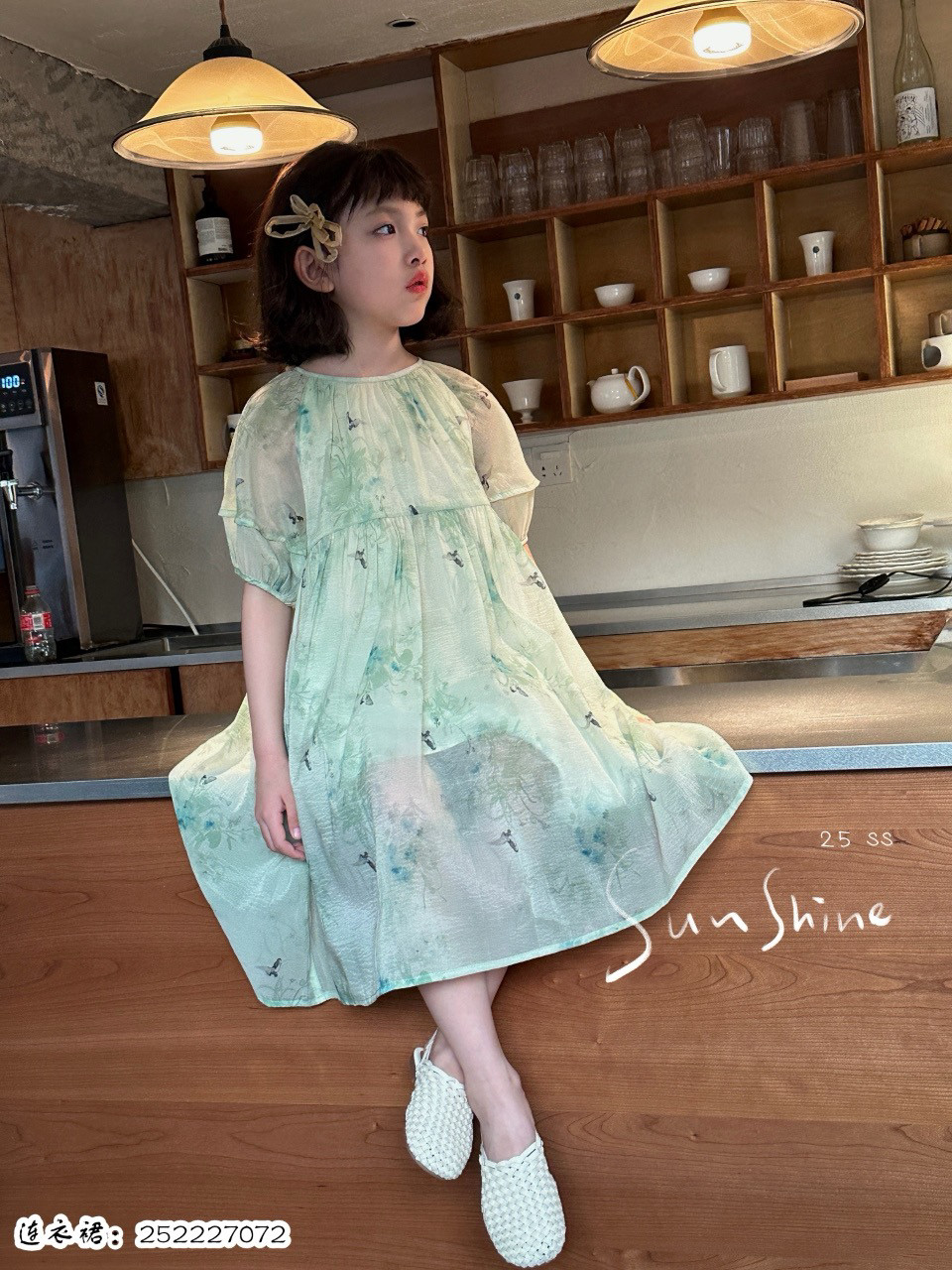 断码特价 夏季新款专柜正品 女童韩版休闲短袖连衣裙27072