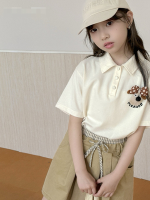 2025夏季新款专柜正品女童韩版休闲短袖polo衫12195