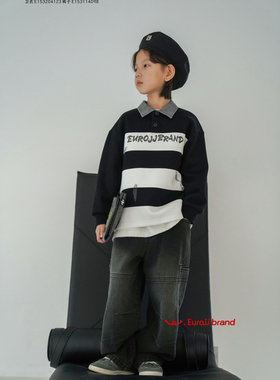 断码特价 2025秋冬新款男童潮酷翻领卫衣204123