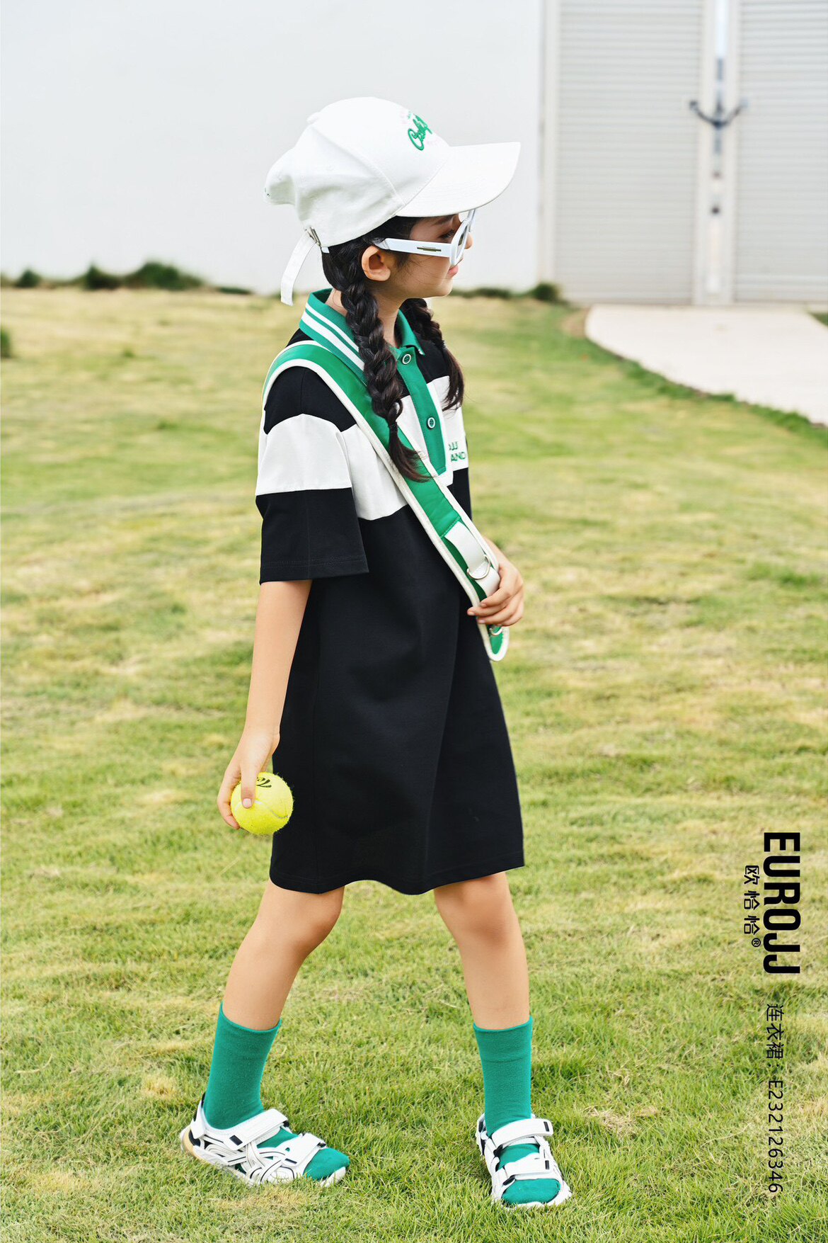 断码特价 欧恰恰夏季新款女童中大童 polo领短袖连衣裙6346