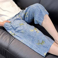 Spring and summer home pants, cotton and silk seven-inch mid-length pants, pajama pants for women, thin cotton and silk for home wear, artificial cotton loose thumbnail 2
