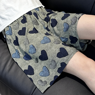 居家裤 新款 休闲高腰植物花卉亲肤透气人造棉睡裤 宽松印花短裤 夏季