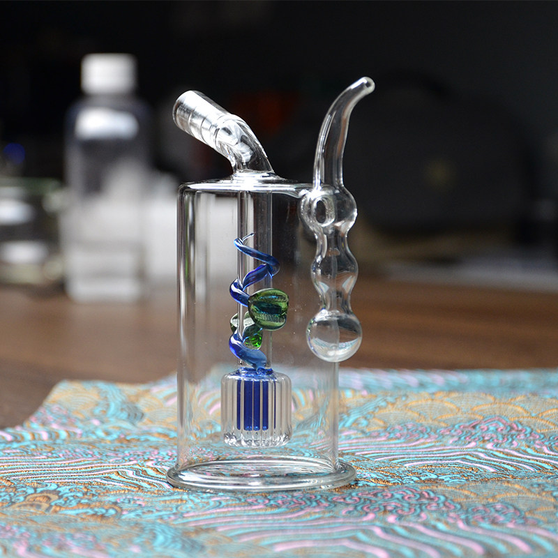 便携玻璃细中粗支香烟双过滤水烟壶 升级款水过滤水烟斗壶全套