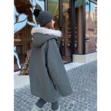 2025新款工装连帽长款棉服外套M2566-P190-K258，女装棉衣/棉服，2C208