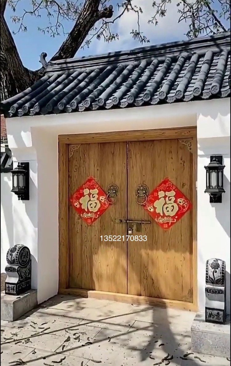 实木仿古别墅庭院入户门