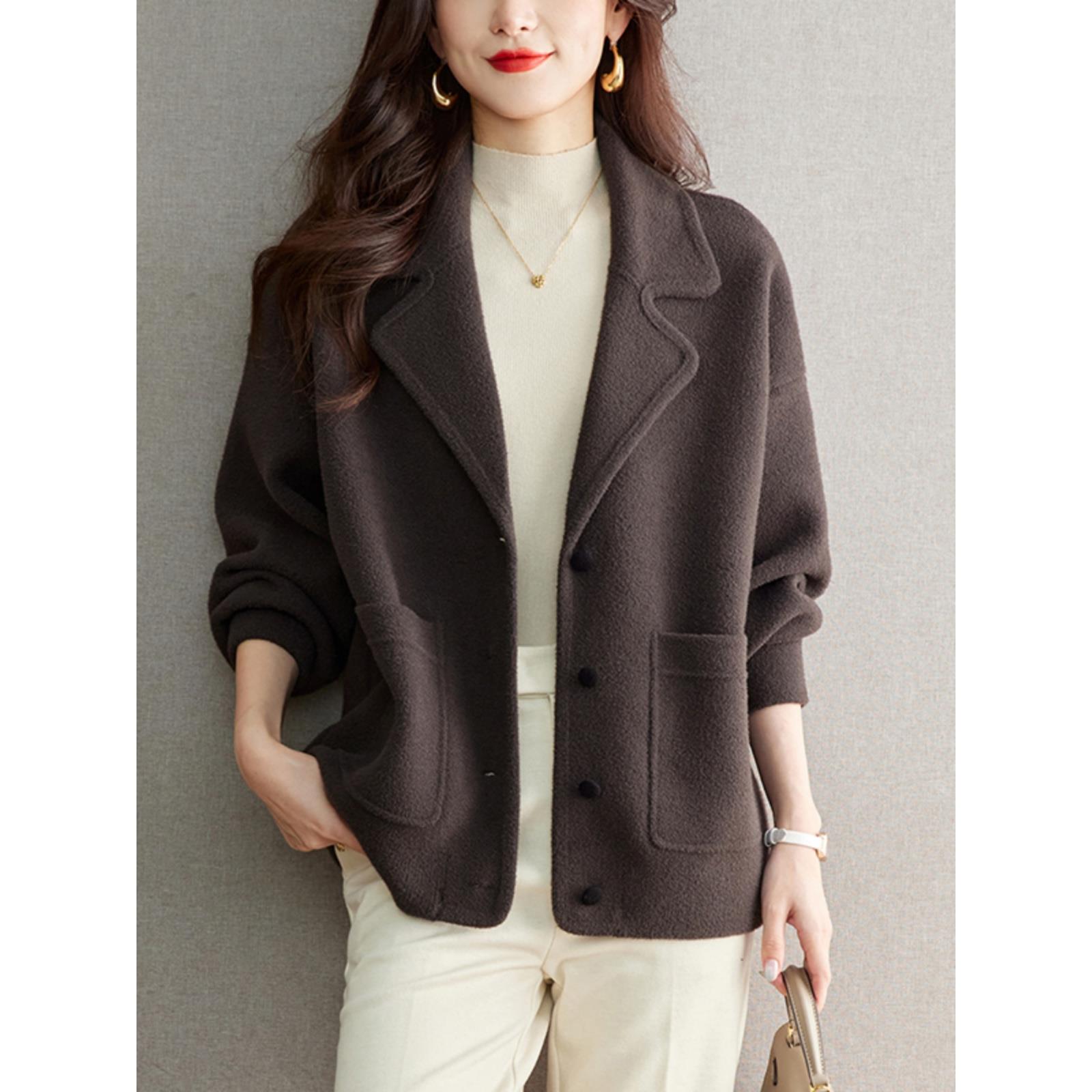 春秋外套女2025新款今年流行爆款高级感气质毛呢外搭洋气羊毛开衫