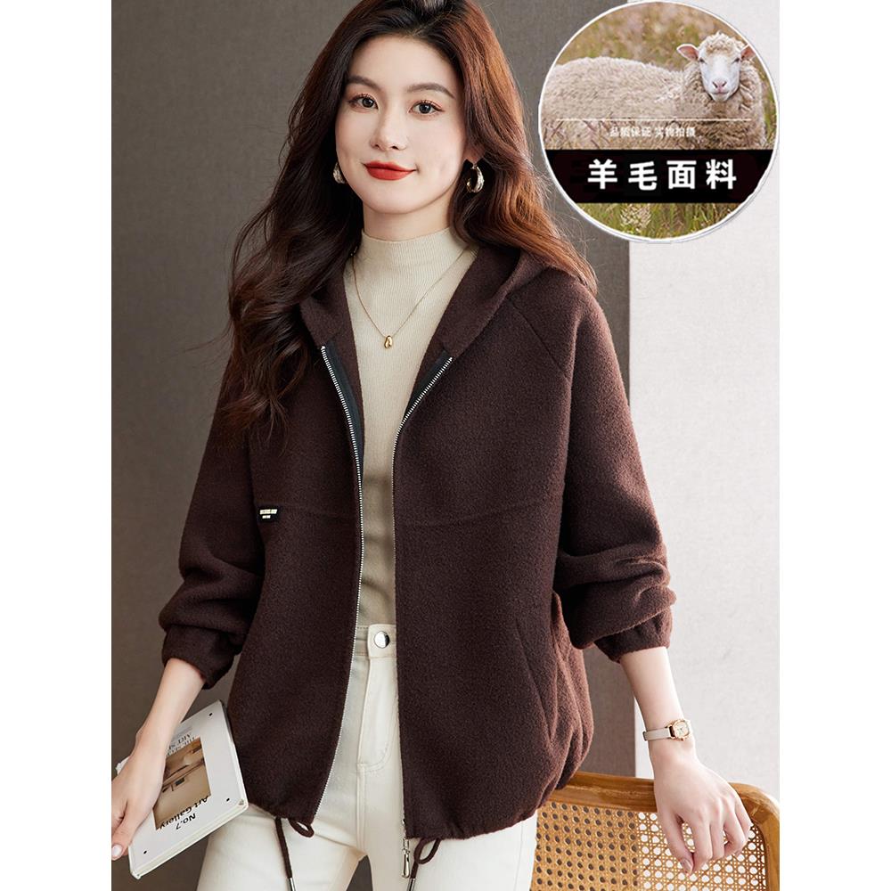 外套女春秋2025新款今年流行爆款水貂绒上衣奢华高级感毛呢外搭