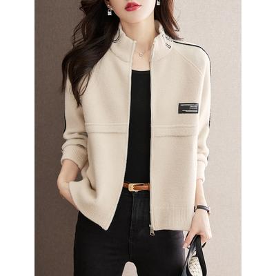 棒球服女春秋季2025年新款今年流行爆款女装羊毛针织开衫毛呢外套