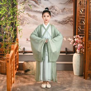 魏晋风南北朝红色汉服女童2025新款秋季古装儿童演出服广袖流仙裙