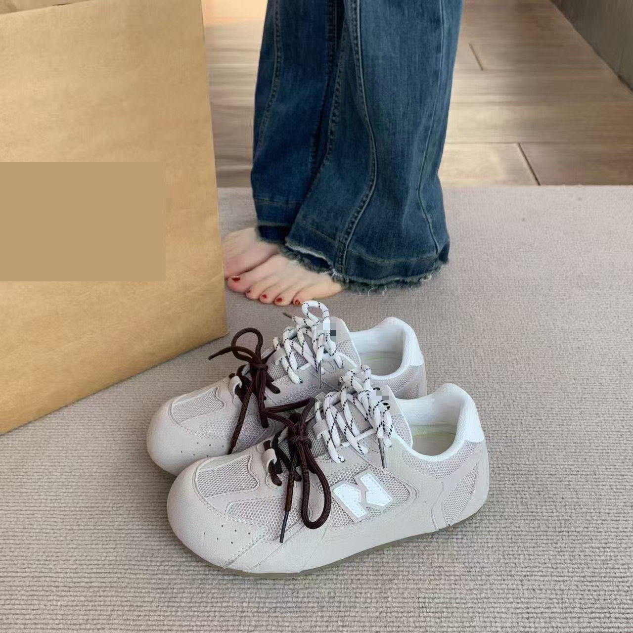 【万达撤柜】复古德训鞋女款2026新款爆款春夏厚底女鞋子百搭休闲