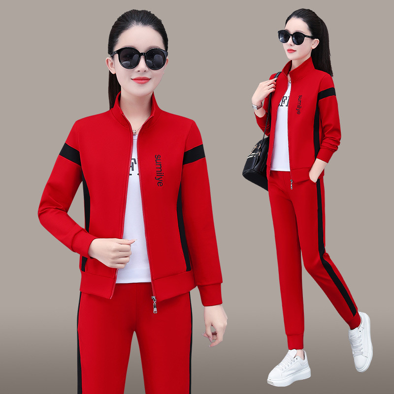 乔舟瓒运动套装女士2023年春秋季新款高档休闲服气质显瘦三件套