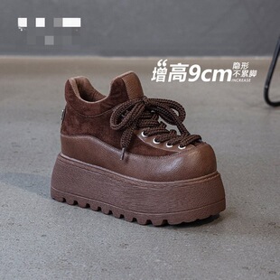 【万达撤柜】增高9cm松糕勃肯鞋女2026春季新款百搭时尚厚底小个