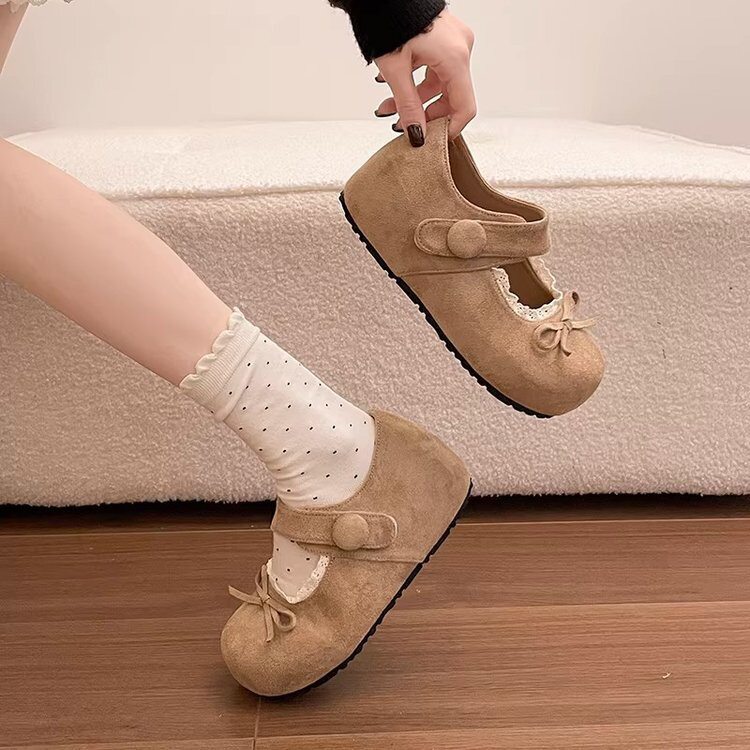 【万达撤柜】厚底内增高一脚蹬玛丽珍勃肯鞋子女配裙子2026春新款