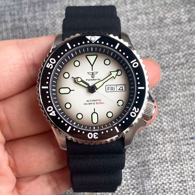 SKX Tandorio牌潜水钢制自上弦手表男士NH35机芯3.8 把头120卡
