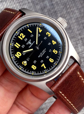 36mm钛壳飞行员手表200M防水潜水机械腕表日本NH35A机芯