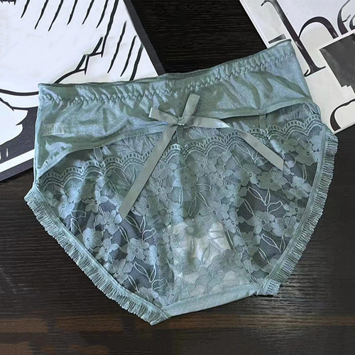 胖mm蕾丝内裤女中腰网纱性感纯欲
