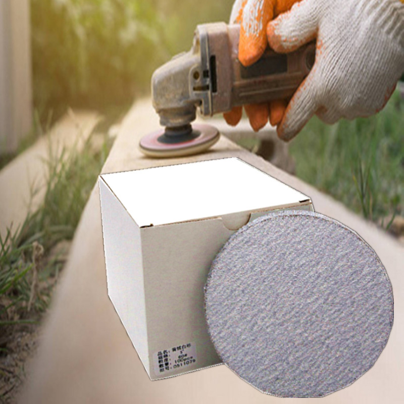 金牛植绒砂纸片4寸5寸打磨机自粘沙纸2寸3寸抛光圆盘7寸9干磨白砂