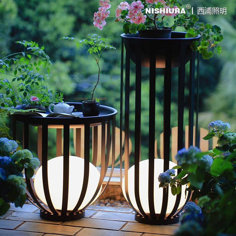 太阳能户外防水庭院灯草坪别墅露台花园灯落地室外简约花架景观灯